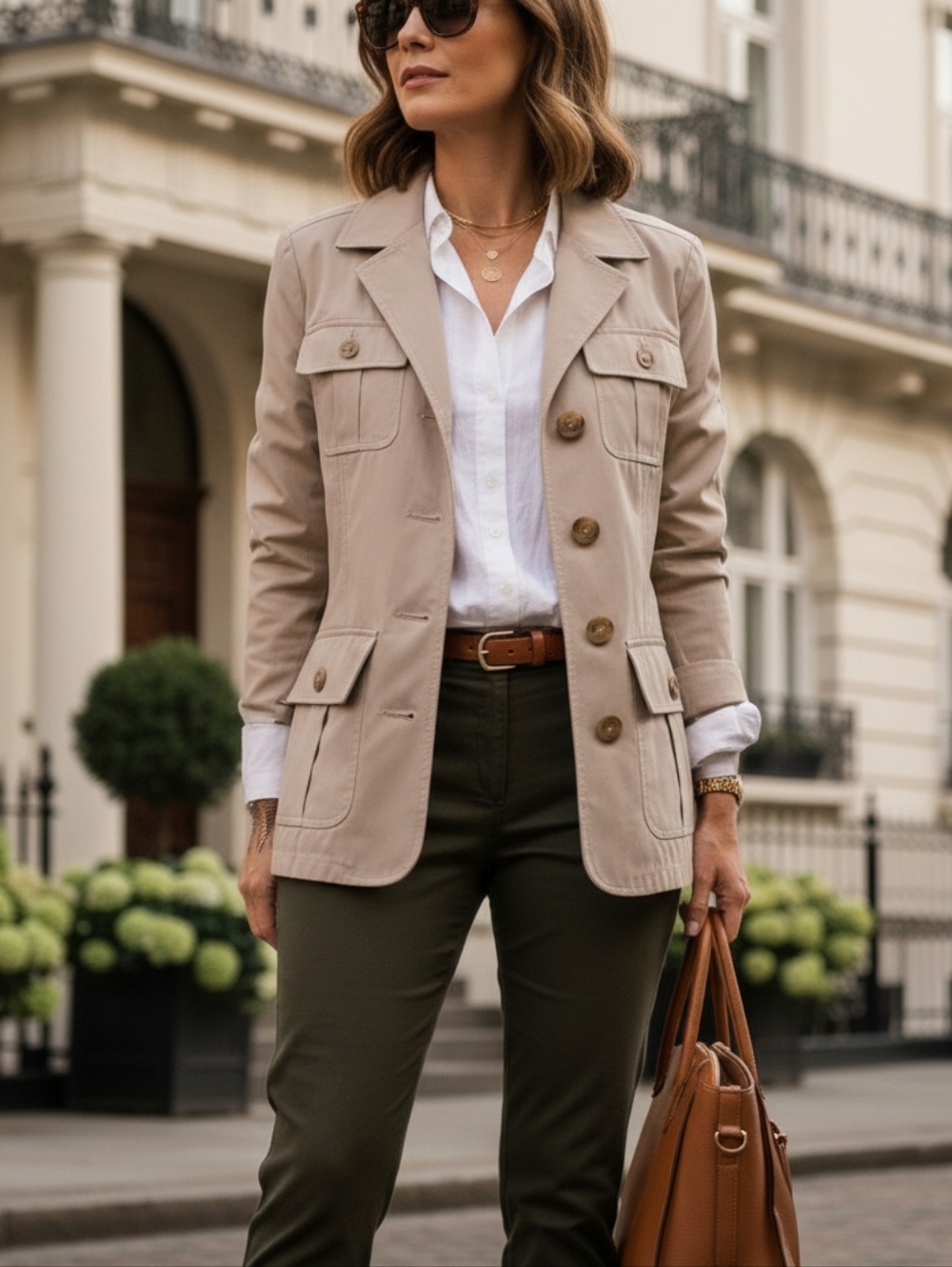 Braetan S 90s Cream Utility Safari Jacket Old Money Contemporary Parisiam